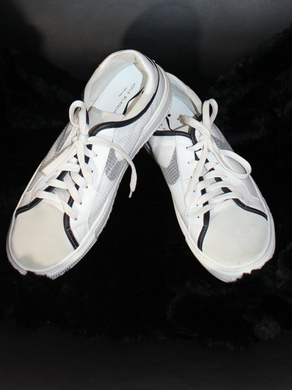 Voile Blanche white black trim men sneaker Made in Spain size 44/10.5